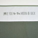 Meyco Laken Borduur Love you to the moon & back 75x100cm - Forest Green