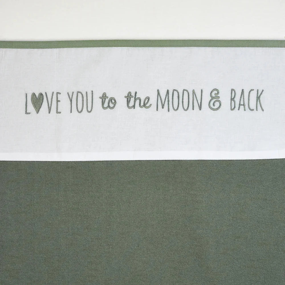 Meyco Laken Borduur Love you to the moon & back 75x100cm - Forest Green