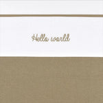 Meyco Laken Borduur - Hello world 75x100cm - Taupe