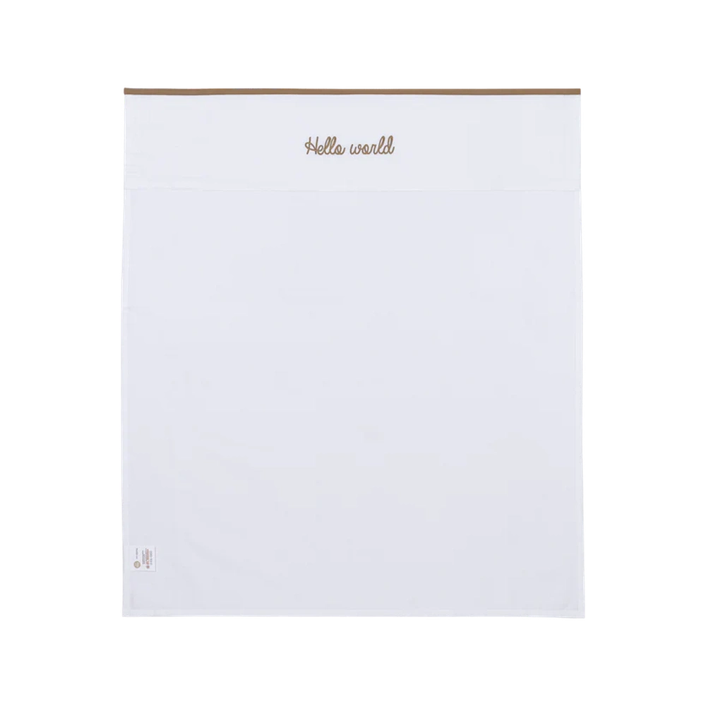 Meyco Laken Borduur - Hello world 75x100cm - Taupe