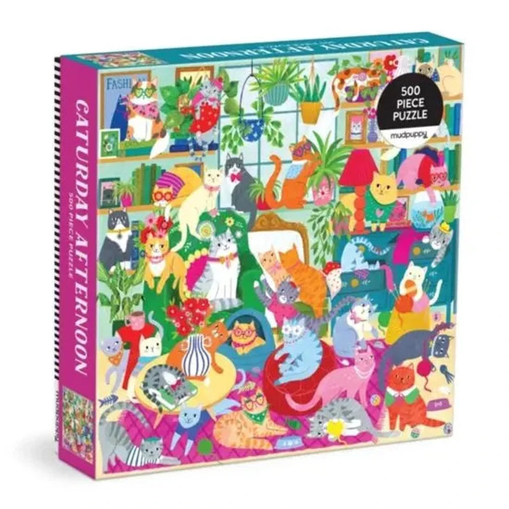 Mudpuppy Caturday Afternoon 500 Piece Family Puzzle