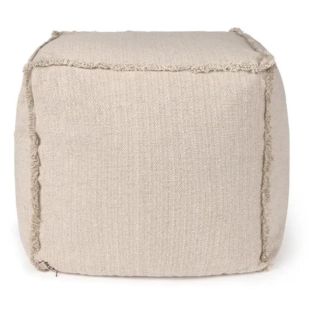 Lorena Canals Handgeweven Poef Beige 45x45x45