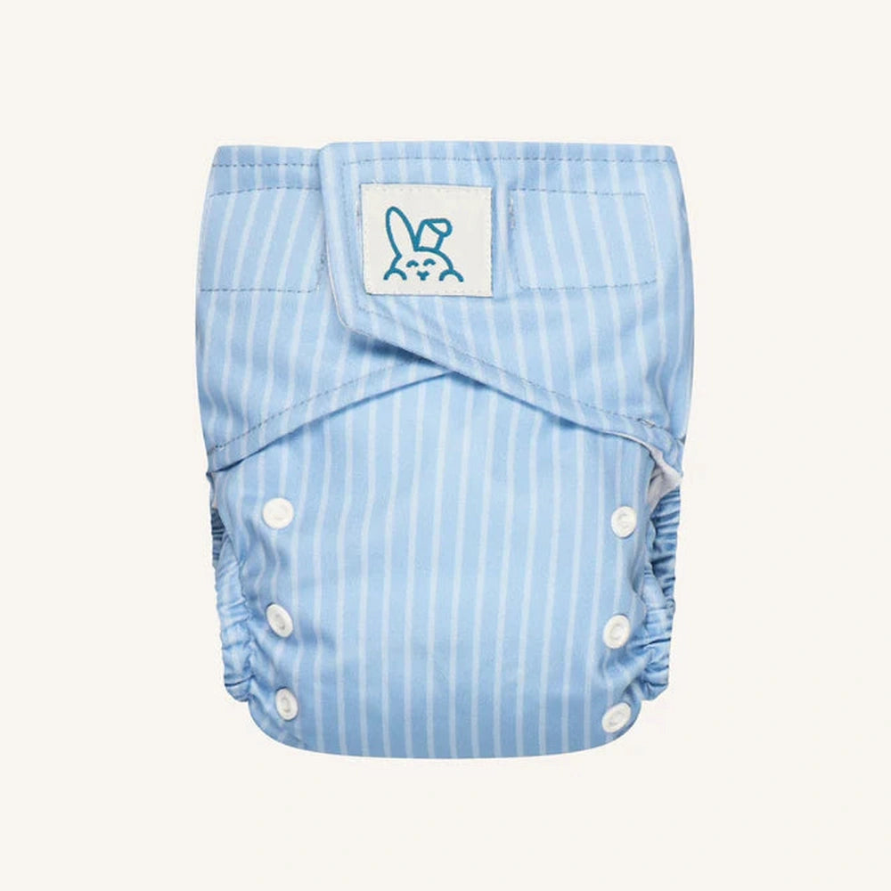 Bumbuns Easy Herbruikbare Luier met klittenband - Gestreept Blauw