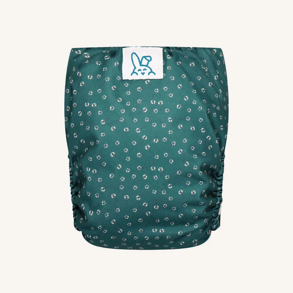 Bumbuns Easy Herbruikbare Luier met klittenband - Groen met print