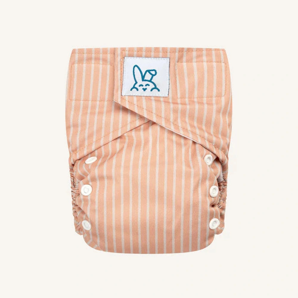 Bumbuns Easy Herbruikbare Luier met drukknopen - Stripes Apricot