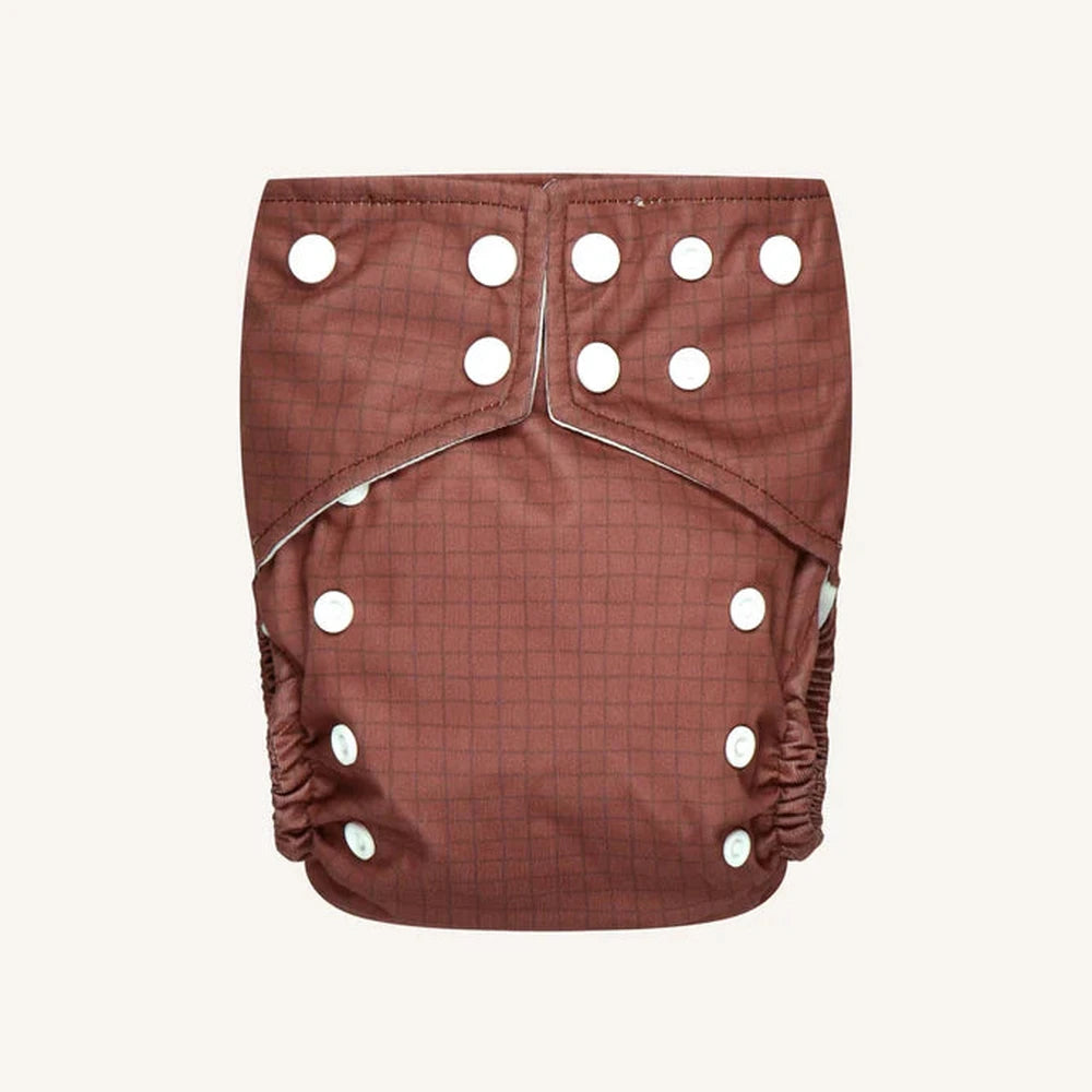 Bumbuns Easy Herbruikbare Luier met drukknopen - Tiles Chesnut