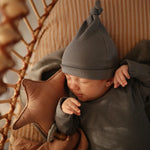 Mushie Ribbed Beanie 0-3 mnd - Tradewinds Bleu
