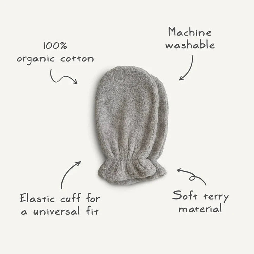 Mushie Organic Cotton Washandje - Grijs