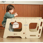 Classic World houten leertoren en tafel - verstelbaar - educatief speelgoed 90cm