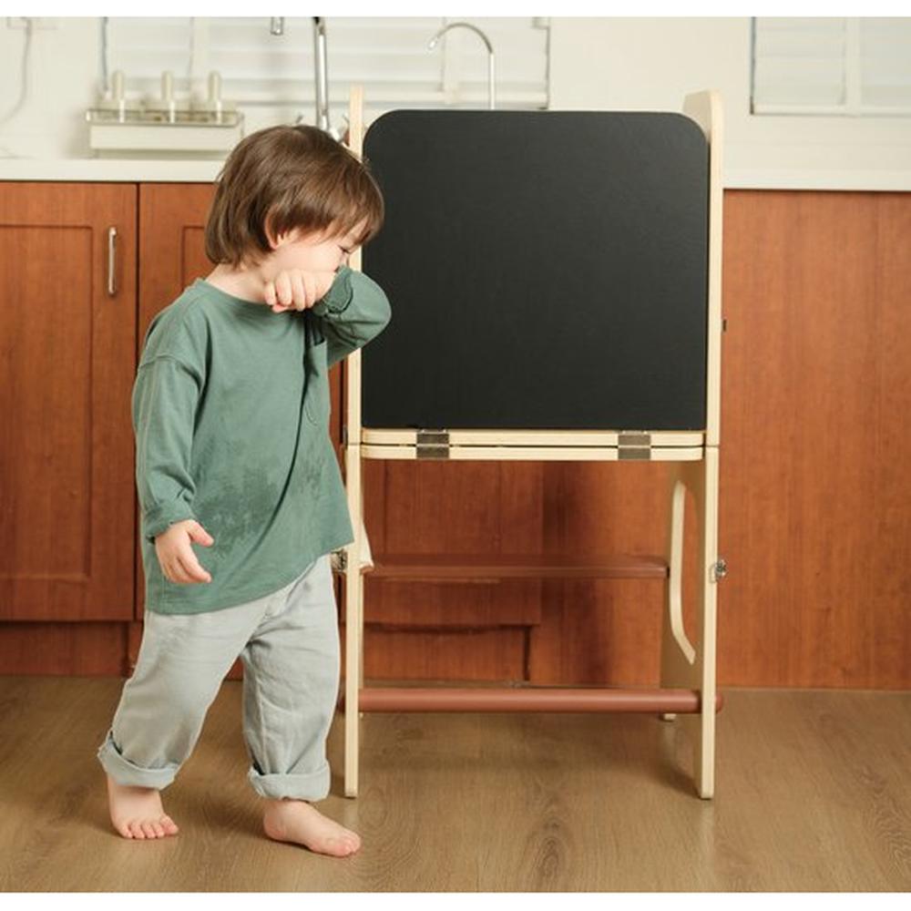 Classic World houten leertoren en tafel - verstelbaar - educatief speelgoed 90cm