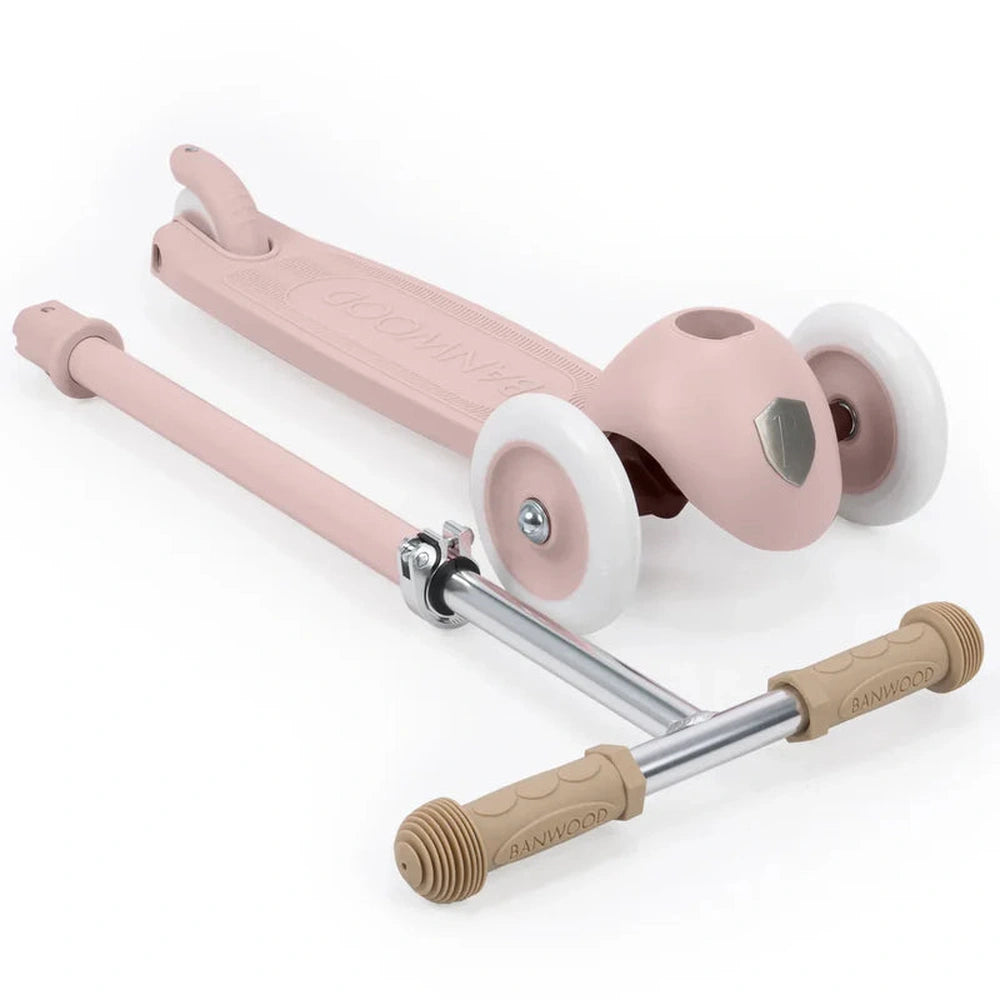 Banwood Eco Scooter Step - Avec panier - Rose poudré