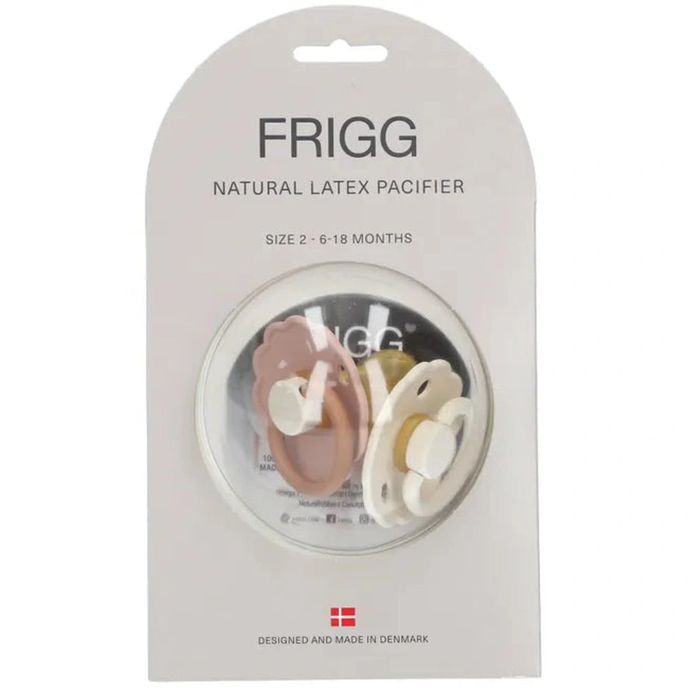 Frigg Speen Daisy Blooming Silicone 2-Pack 6-18 Maanden - Biscuit/Cream