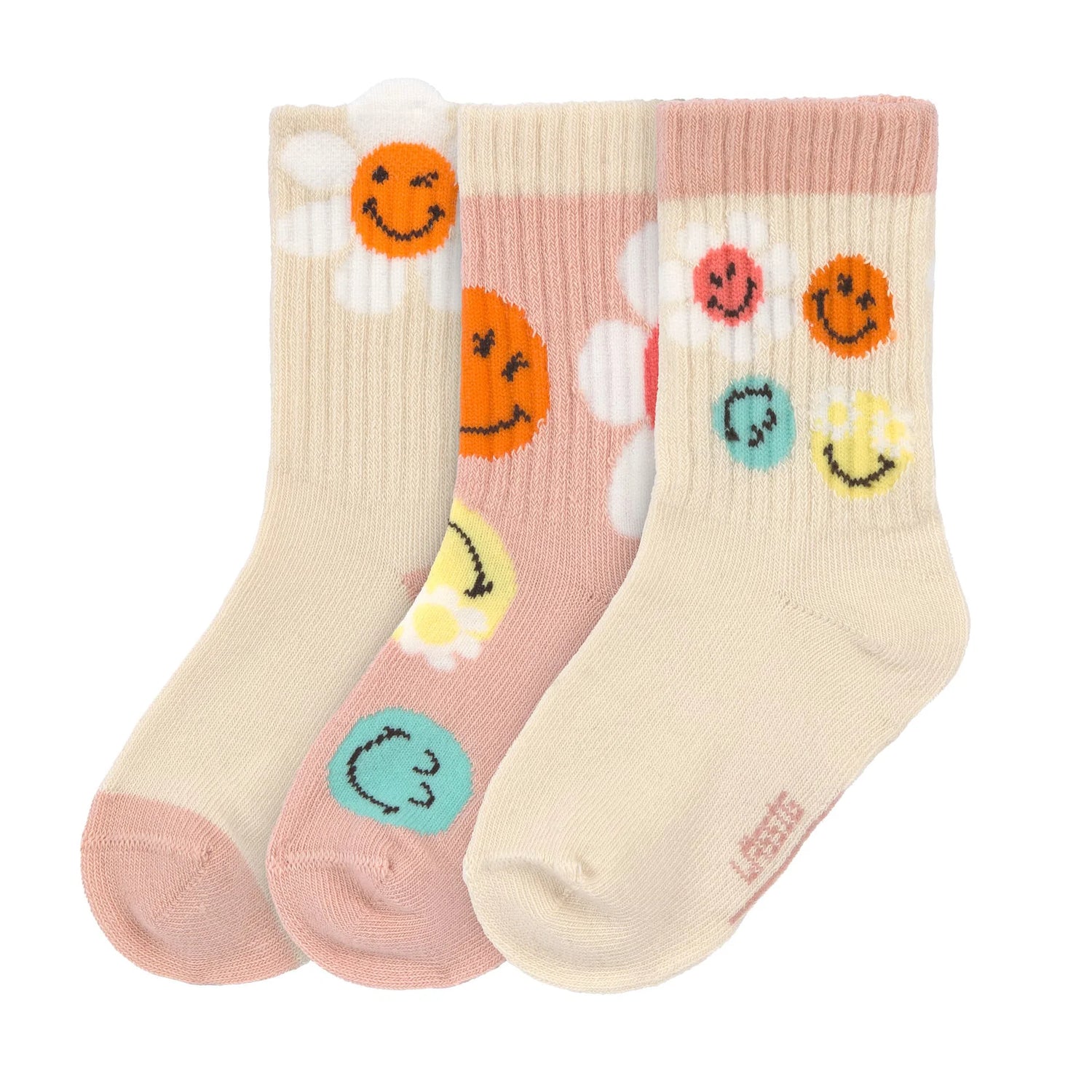 Lässig Socks 3-pack - Smiley World Dusty Rose