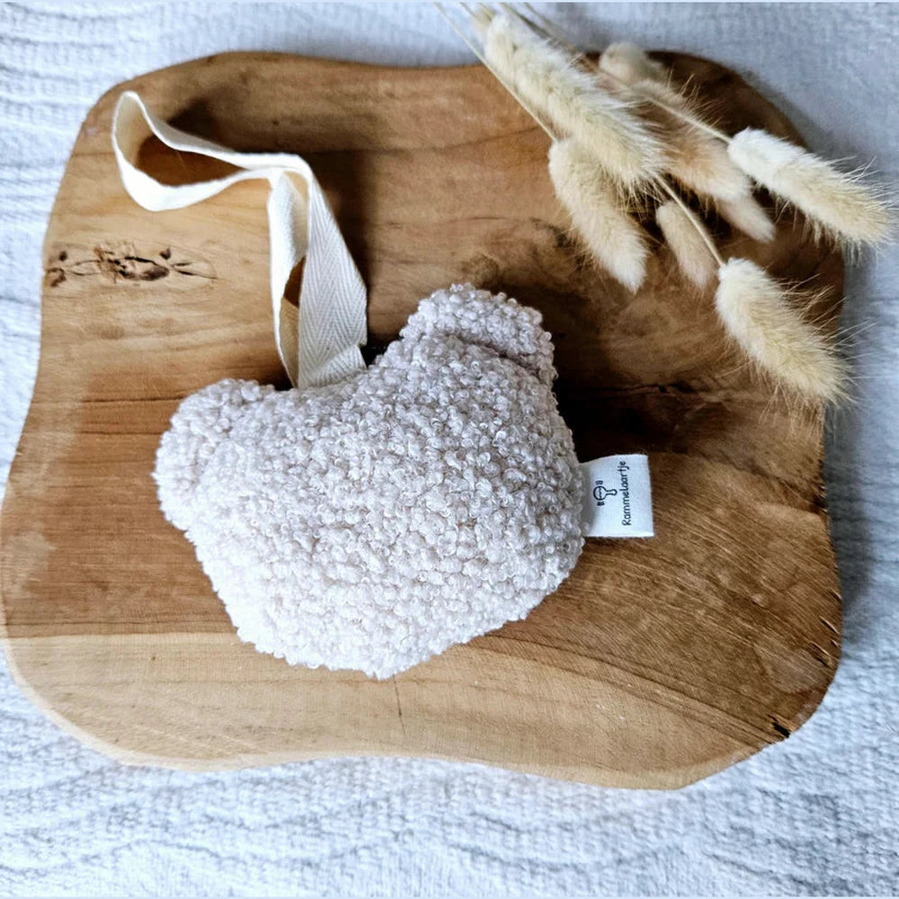 Rammelaartje Handgemaakt Speenkoord Beer Teddystof - Beige