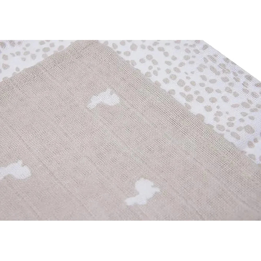 Jollein Hydrofiel Washandje 15x20cm 2-pack - Dotted & Rabbit