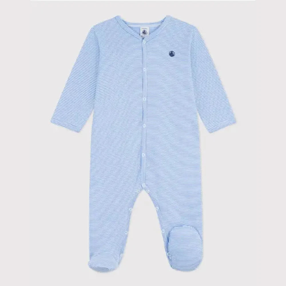 Petit Bateau | Katoenen Babypyjama Zonder Voetjes Met Streepjesprint
