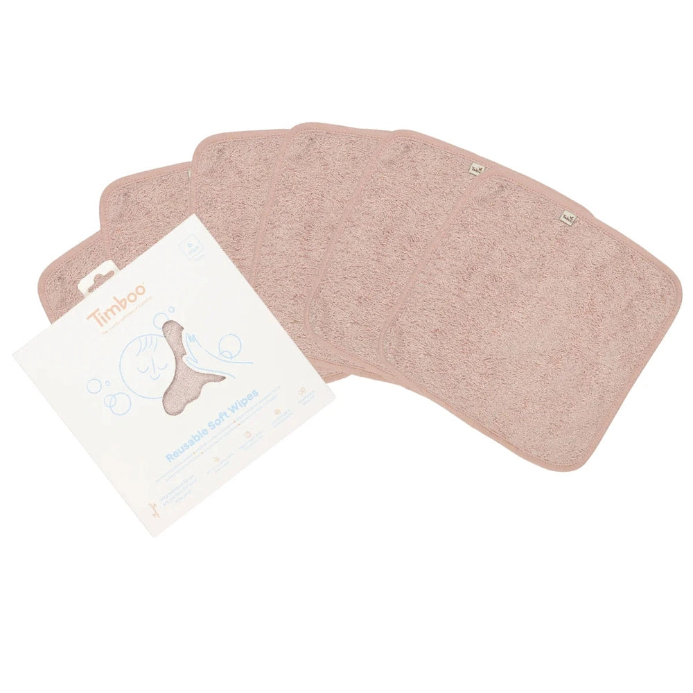 Timboo Herbruikbare doekjes 6 doekjes - Misty Rose