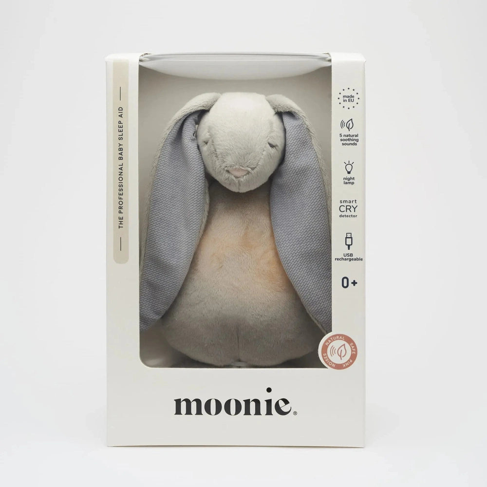 Moonie Knuffel - The Humming Rabbit 2.0 - Silver | Witte Ruis Knuffel Met Lichtje