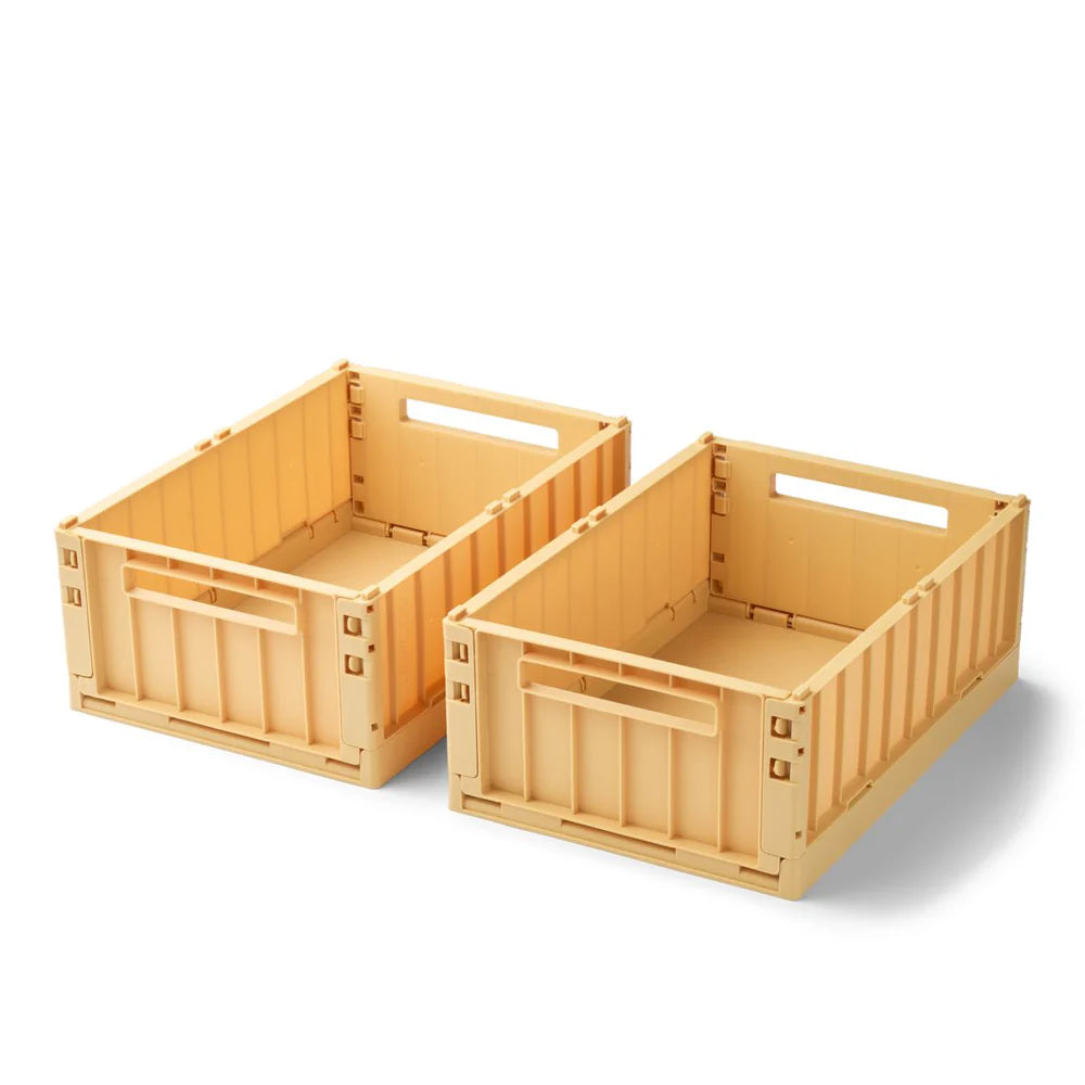 Boîte de rangement moyenne Liewood Weston, lot de 2 - jaune citron