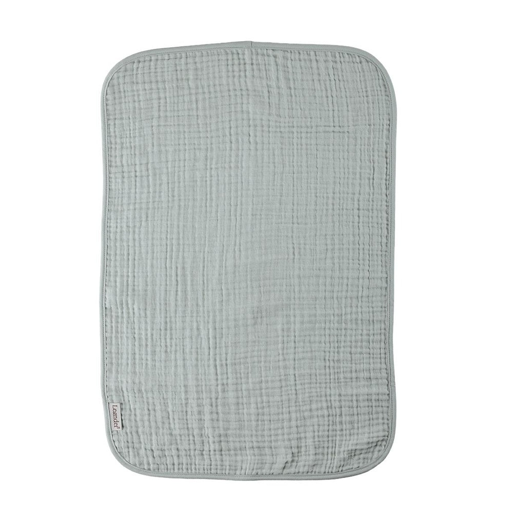 Leander Tetradoek Biologische Mousseline, 2-pack - Pearl Grey / Sage Green