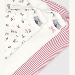 Petit Bateau 3 Bodies Amerikaanse Hals Lange Mouwen - Multicolor