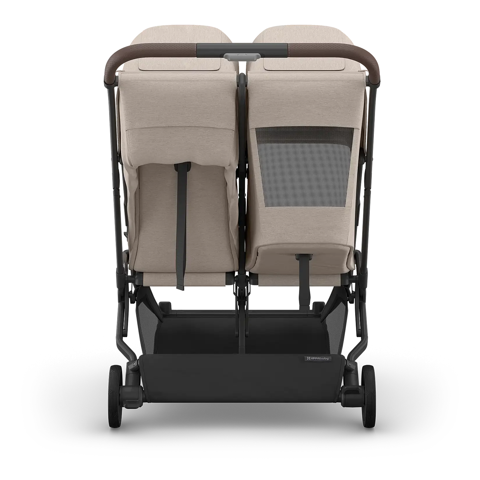 Uppababy Minu Duo Stroller Ada Sandstone Carbon Frame Met Kastanje Bruin Leer Nieuw