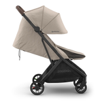 Uppababy Minu V3 Compact Stroller Ada Sandstone Carbon Frame Met Kastanje Bruin Leer Nieuw