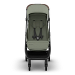 Uppababy Minu V3 Compact Stroller Evelyn Meadow Green Carbon Frame Met Kastanje Bruin Leer
