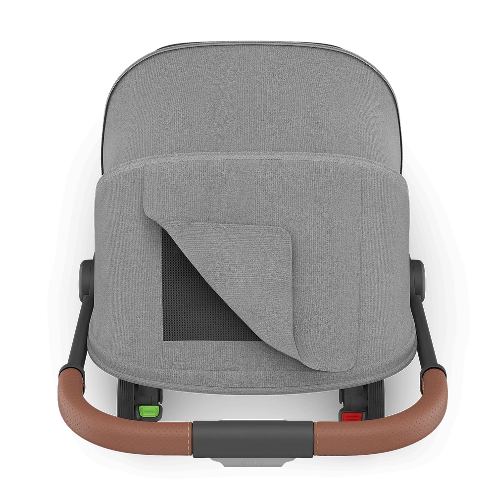 Uppababy Minu V3 Compact Stroller Greyson Charcoal Mélange Carbon Frame Met Bruin Leer