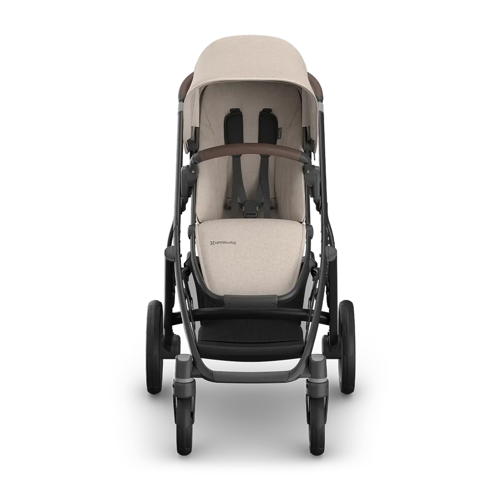 Uppababy Vista V3 Kinderwagen Ada - Sandstone Mélange - Carbon Frame Met Kastanje Bruin Leer Nieuw: Leverbaar Juli 2026