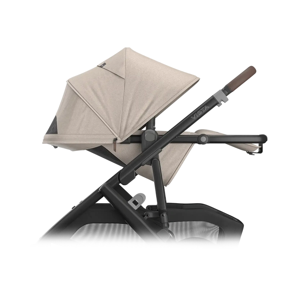 Uppababy Vista V3 Kinderwagen Ada - Sandstone Mélange - Carbon Frame Met Kastanje Bruin Leer Nieuw: Leverbaar Juli 2026