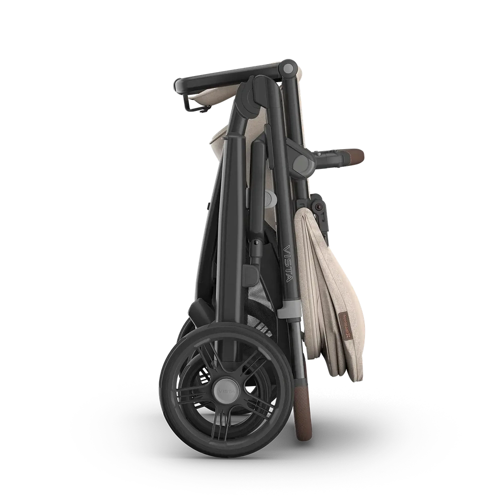 Uppababy Vista V3 Kinderwagen Ada - Sandstone Mélange - Carbon Frame Met Kastanje Bruin Leer Nieuw: Leverbaar Juli 2026