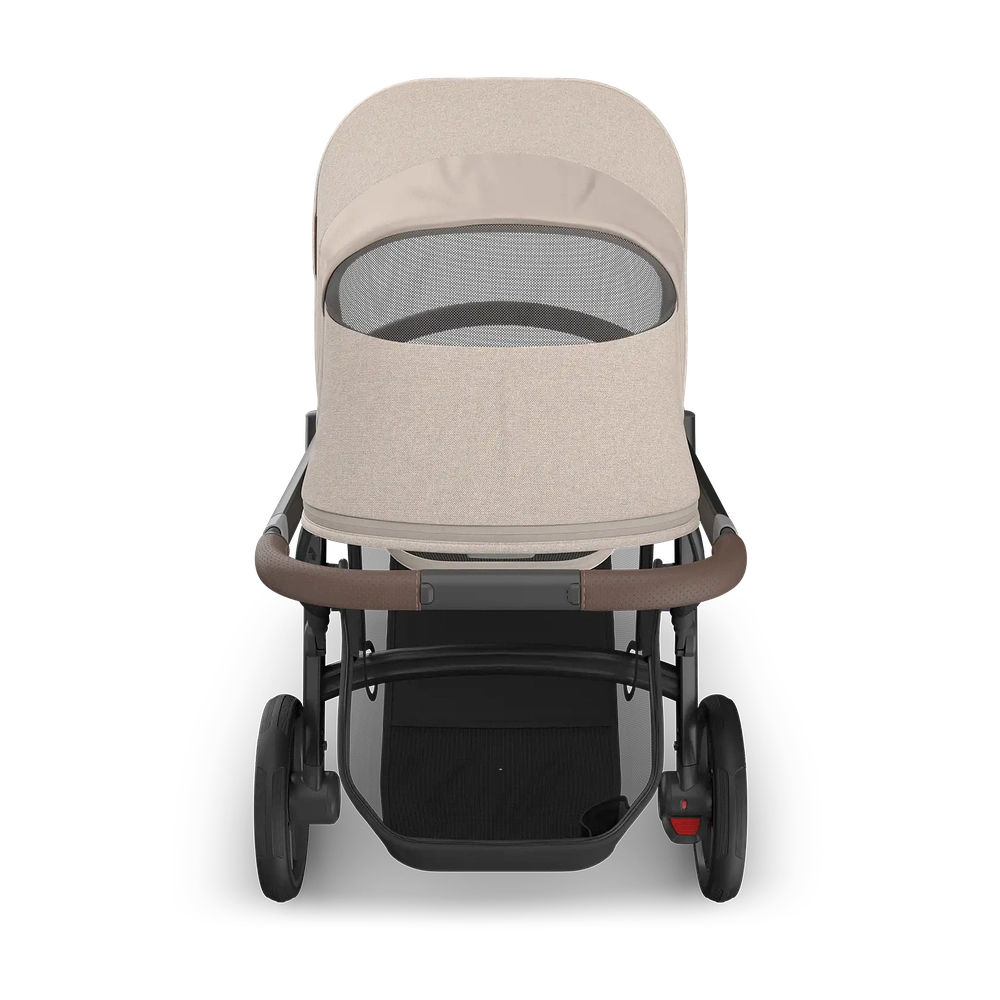 Uppababy Vista V3 Kinderwagen Ada - Sandstone Mélange - Carbon Frame Met Kastanje Bruin Leer Nieuw: Leverbaar Juli 2026