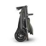 Uppababy Vista V3 Kinderwagen Evelyn - Meadow Green - Graphite Frame Met Kastanje Bruin Leer