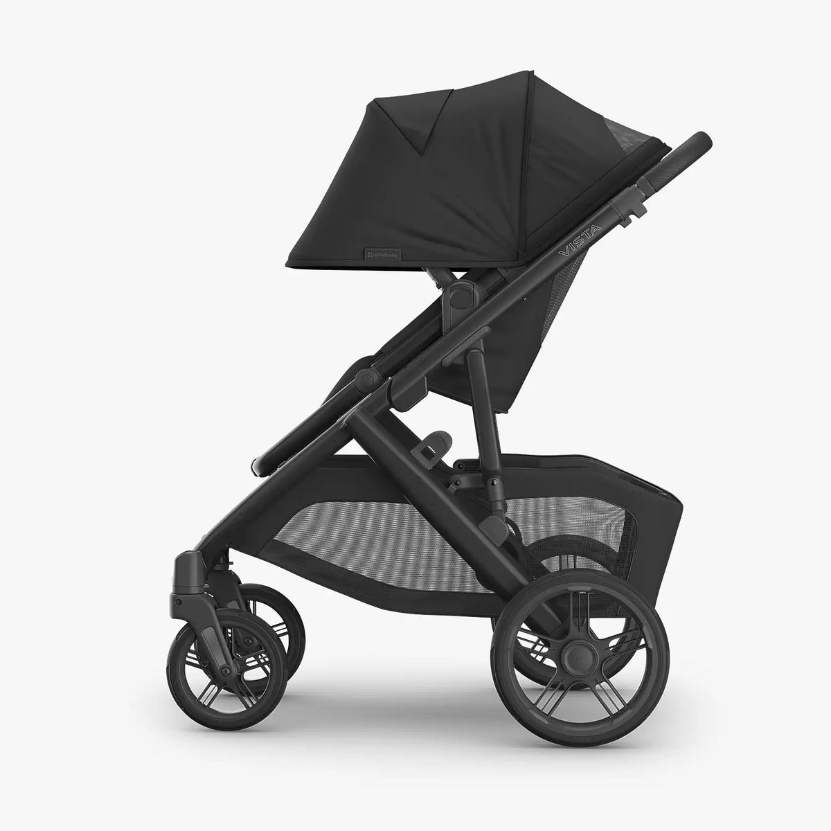Uppababy Vista V3 Kinderwagen Jake - Zwart - Carbon Frame Met Zwart Leer Nieuw: Leverbaar Juli 2026