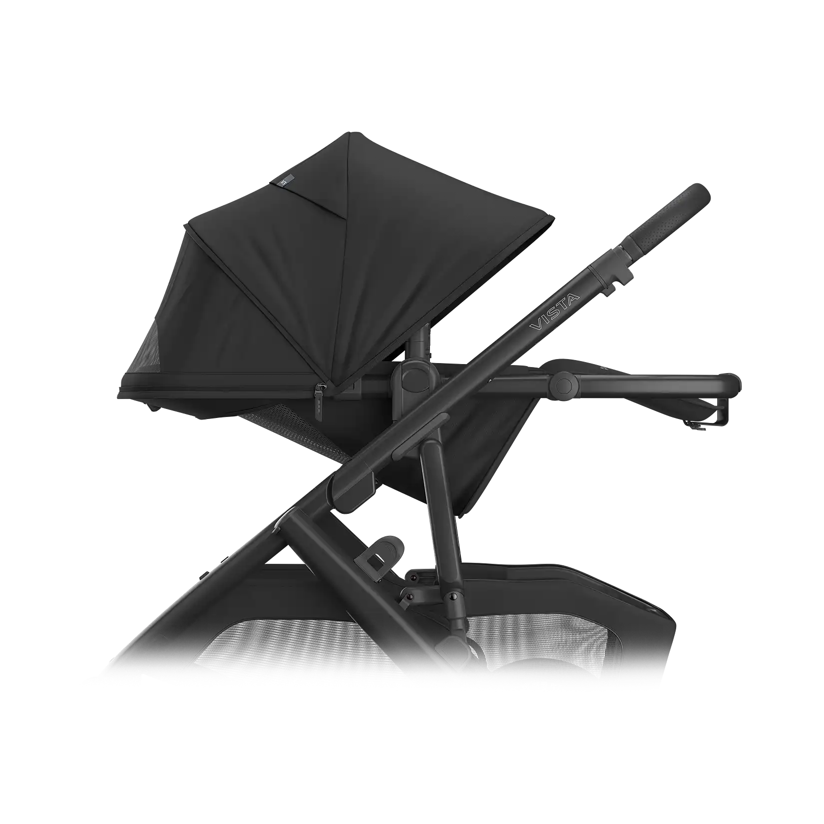 Uppababy Vista V3 Kinderwagen Jake - Zwart - Carbon Frame Met Zwart Leer Nieuw: Leverbaar Juli 2026
