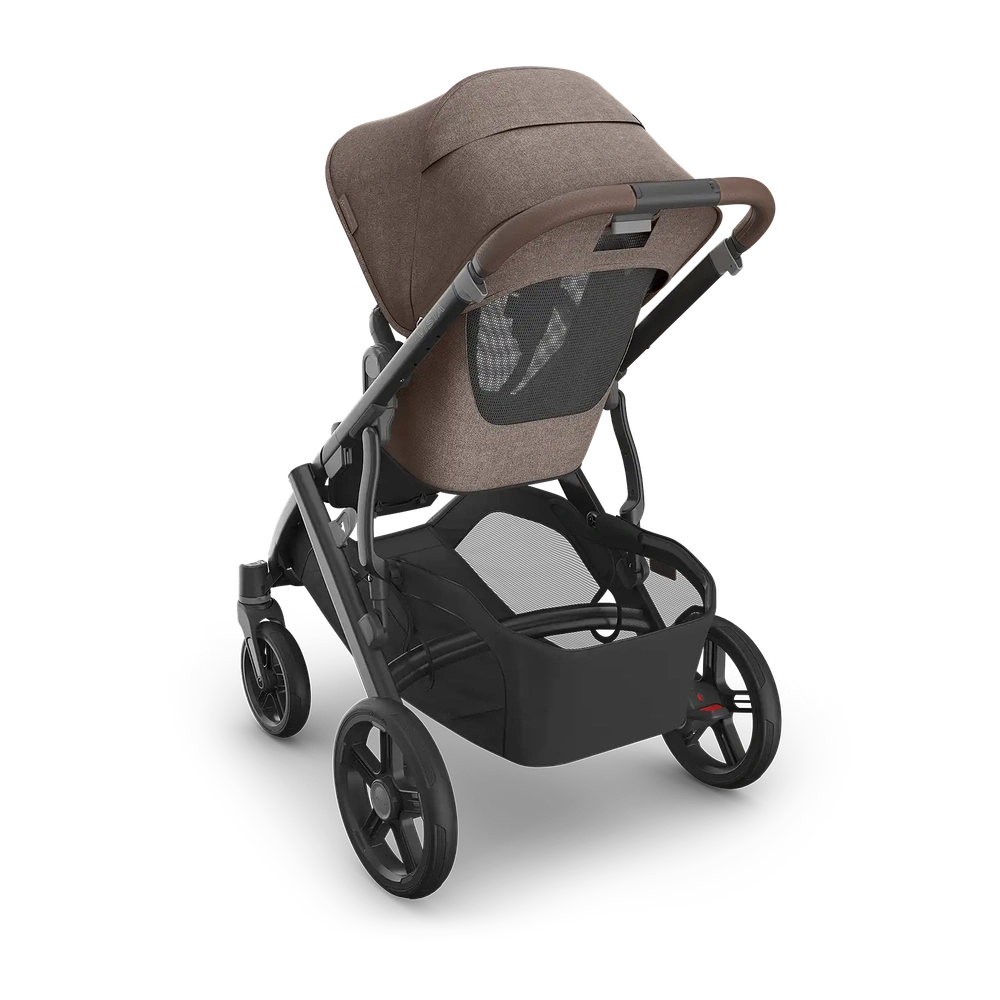 Uppababy Vista V3 Kinderwagen Owen - Mocha Mélange - Carbon Frame Met Kastanje Bruin Leer