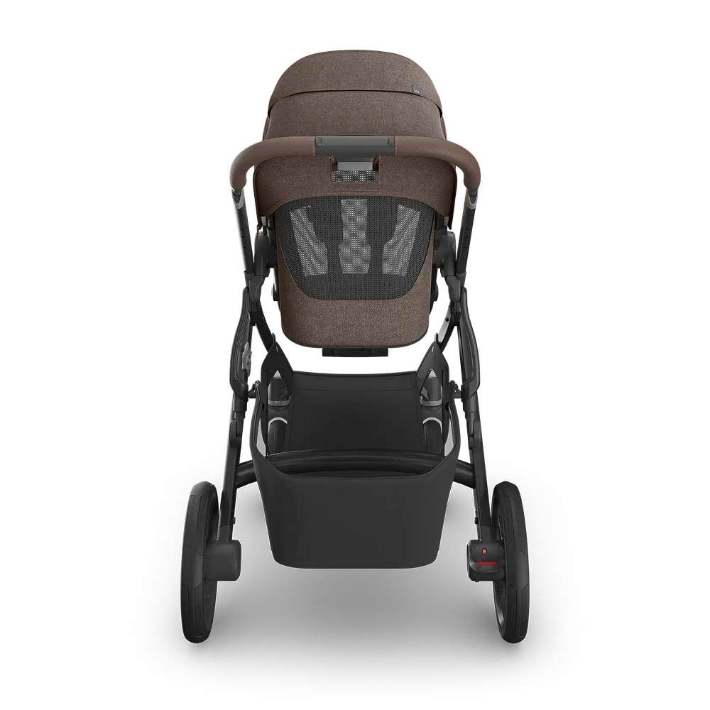 Uppababy Vista V3 Kinderwagen Owen - Mocha Mélange - Carbon Frame Met Kastanje Bruin Leer