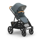 Uppababy Vista V3 Kinderwagen Dillan - Stone Blue - Carbon Frame Met Zand Bruin Leer