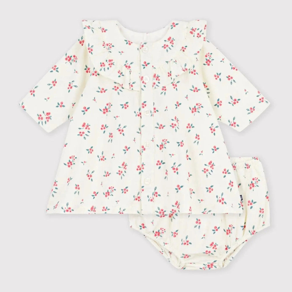Petit Bateau Jurk Lange Mouwen En Bloomer - Ecru