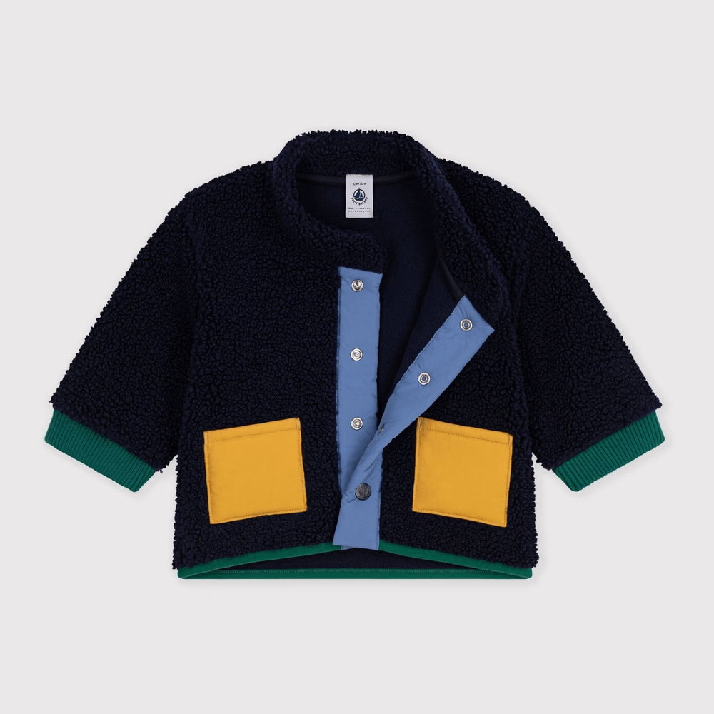 Petit Bateau Sherpa Jas - Blauw