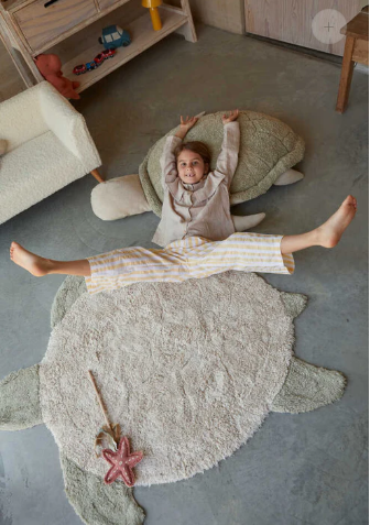 Lorena Canals Wasbaar Vloerkleed Met Zeeschildpadmotief 110 x 130 cm