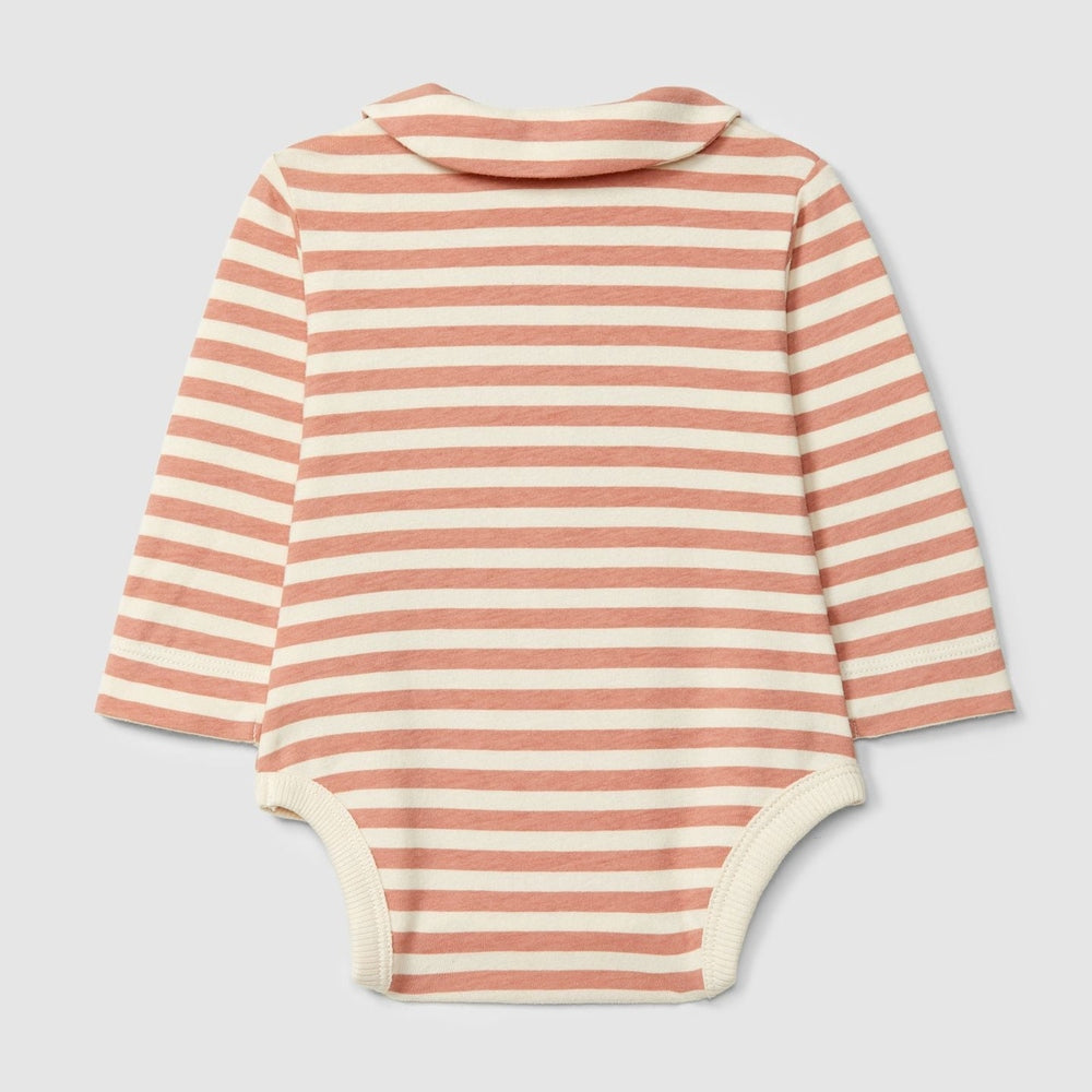 Snug Romper Met Kraag - Donkerroze