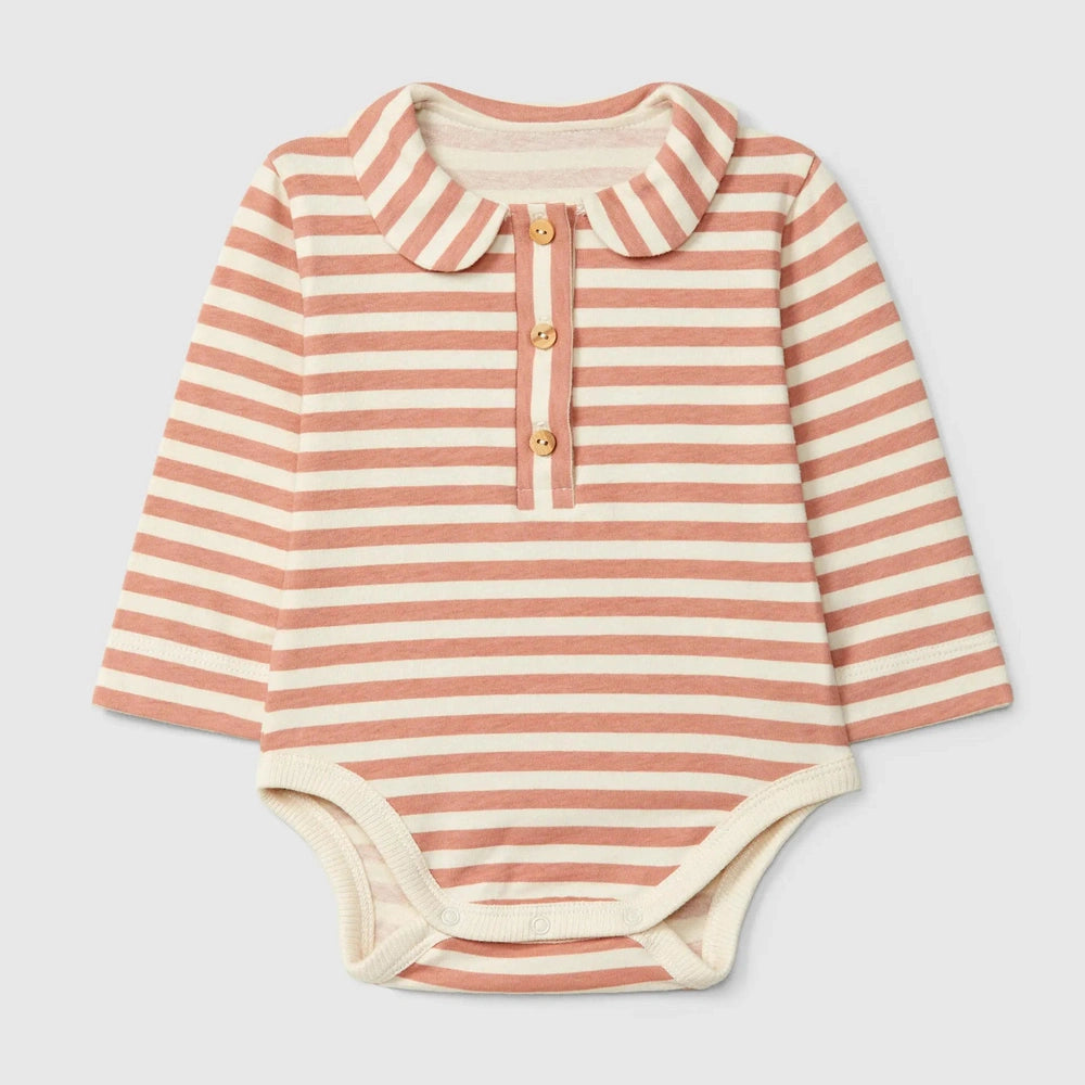 Snug Romper Met Kraag - Donkerroze