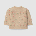Laranjinha Veste en maille à fleurs - Beige