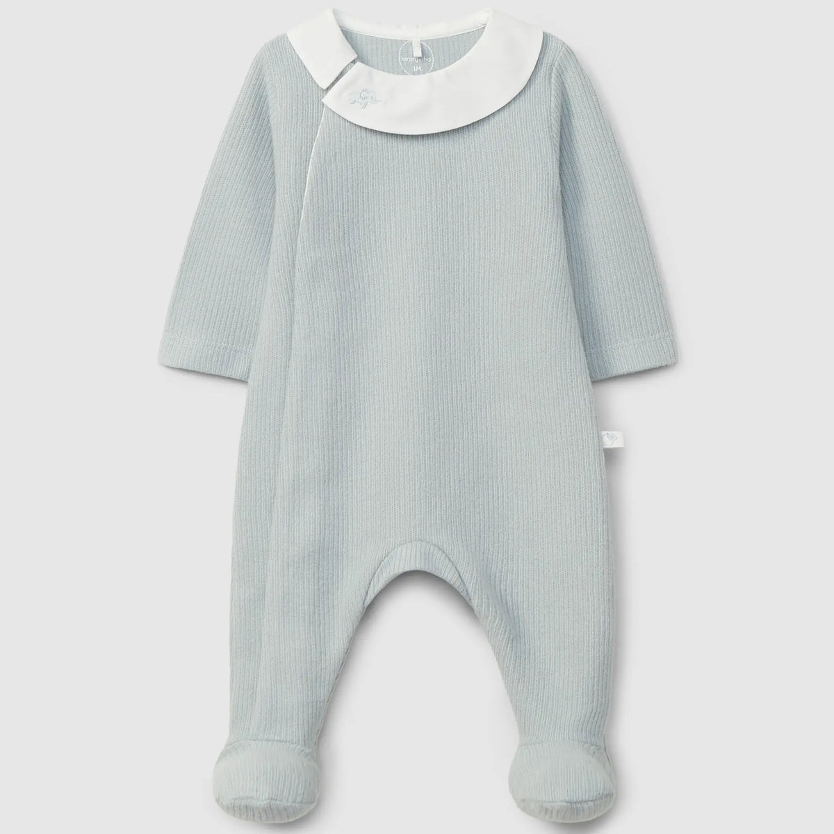 Laranjinha Babygrow Met Geborduurde Kraag - Grijsblauw