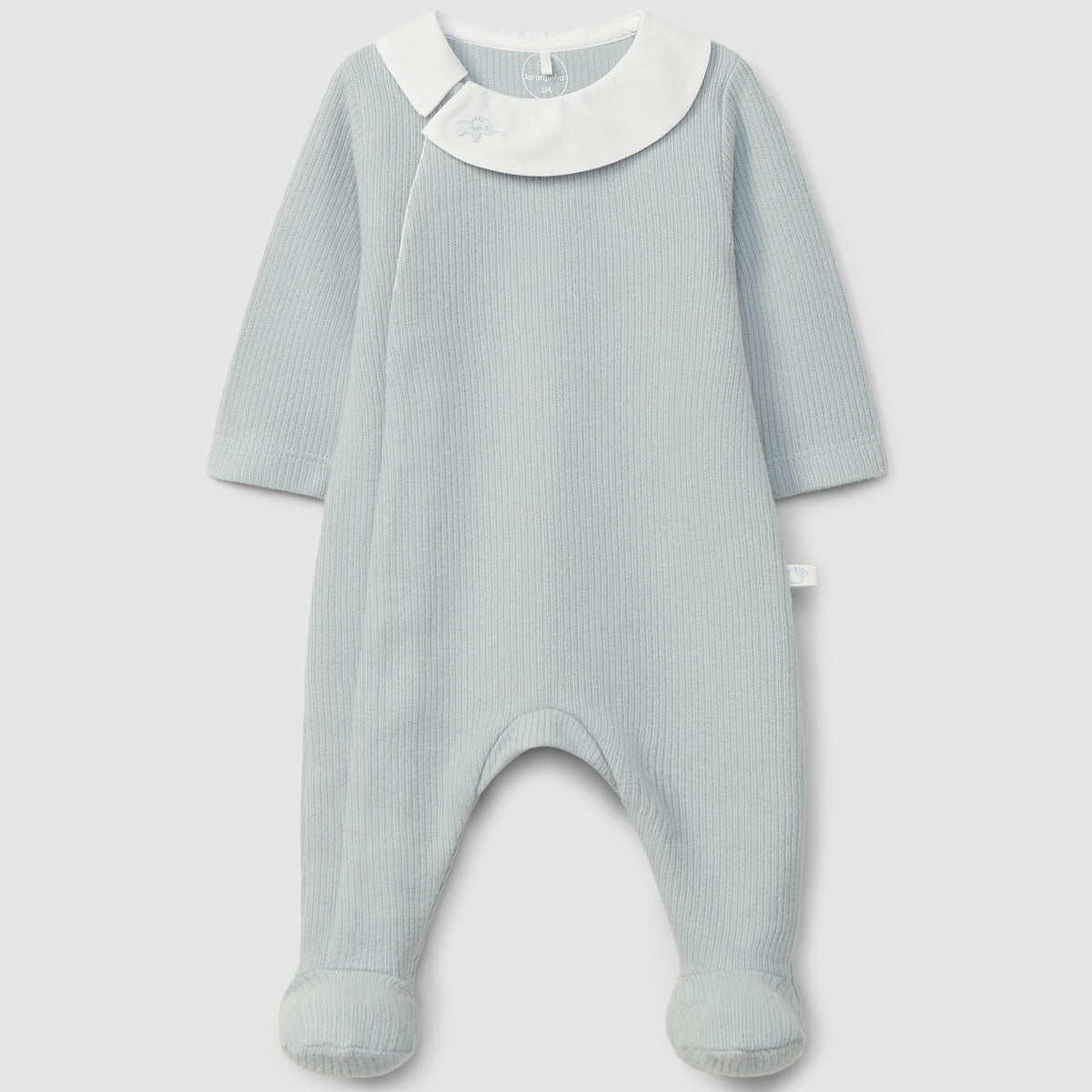 Laranjinha Babygrow Met Geborduurde Kraag - Grijsblauw