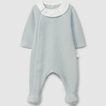 Laranjinha Babygrow Met Geborduurde Kraag - Grijsblauw