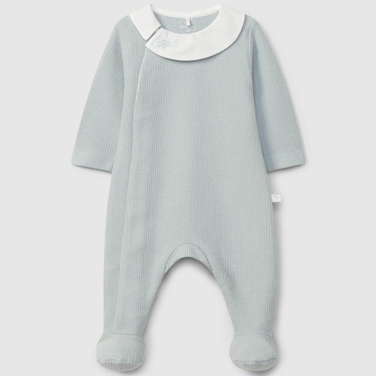 Laranjinha Babygrow Met Geborduurde Kraag - Grijsblauw