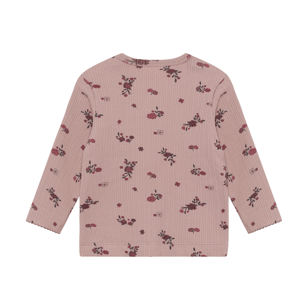 Minymo Rib T-Shirt Lange Mouwen Met Print - Fawn